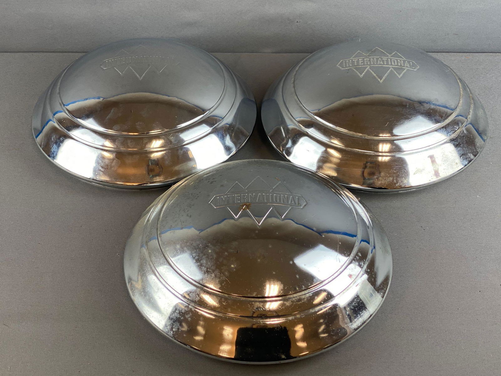 Group of 3 International Truck Triple Diamond Hubcaps (1 of 3)