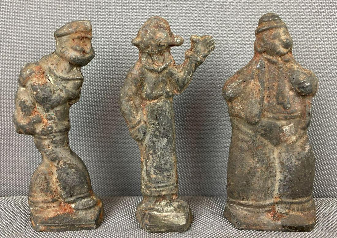 Group of 3  cast metal Popeye Figurines (1 of 2)