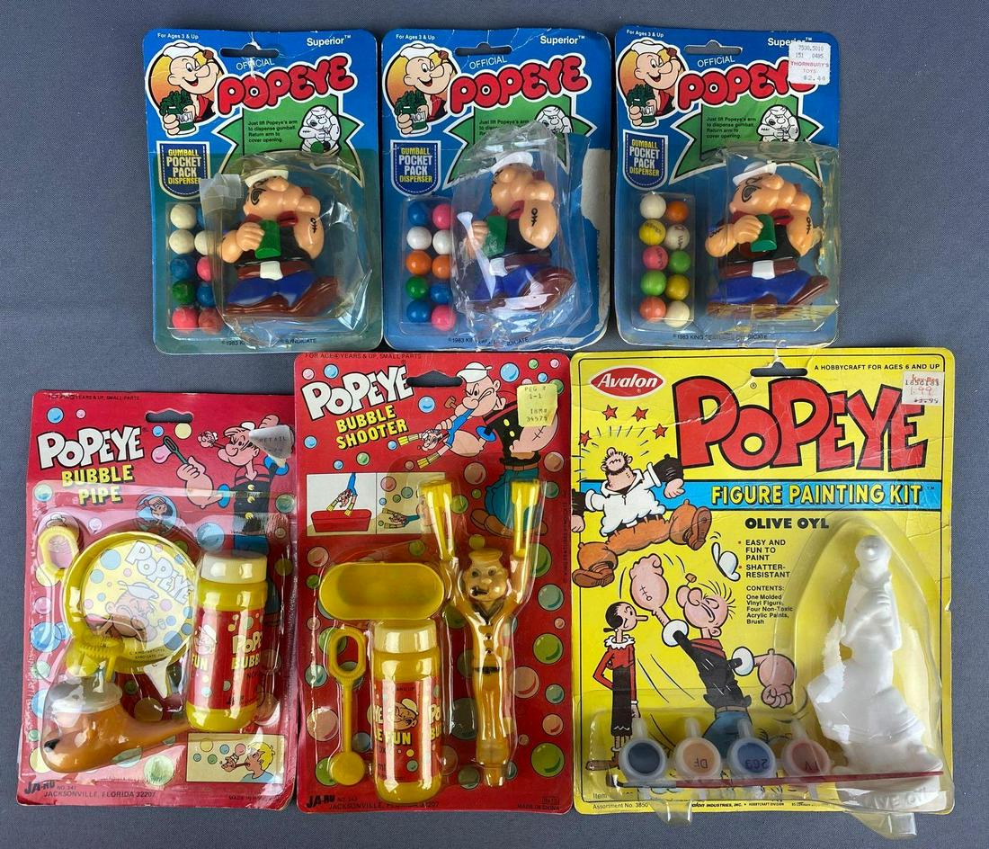 Group of 6 assorted Popeye toys (1 of 4)