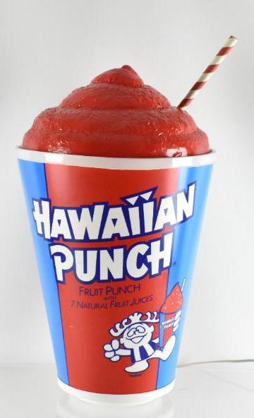 Hawaiian Punch Light Up Advertising Drink Display with: Like New with Original Box, Working Condition, 12 x 23 inches