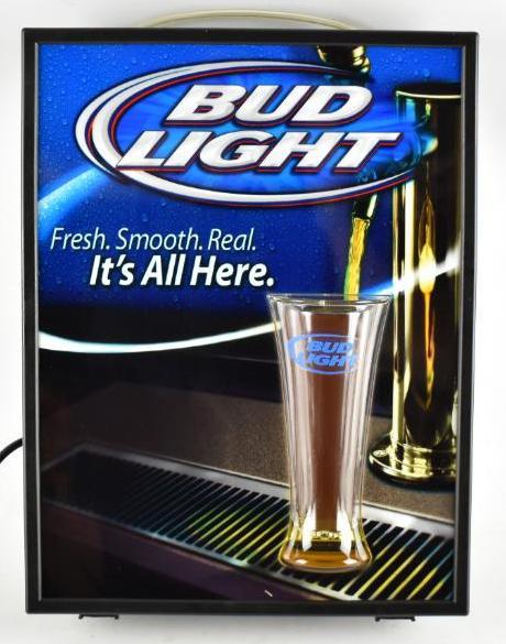 Bud Light Advertising Light Up Bubbler Beer Sign (1 of 3)