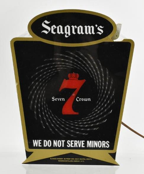 Vintage Seagrams 7 Light Up Advertising Motion Sign (1 of 3)