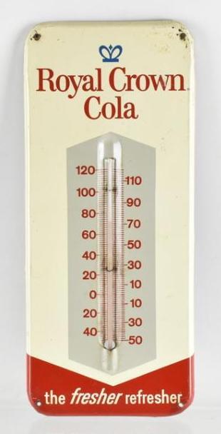 Vintage Royal Crown Cola Advertising Metal Thermometer (1 of 2)