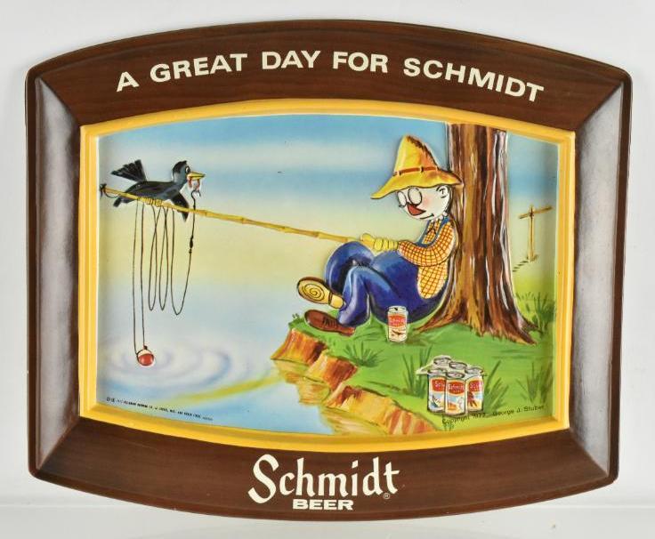 Schmidt Beer Advertising Vacuum Formed Beer Sign (1 of 2)