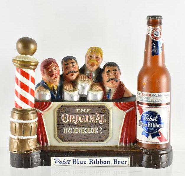 Vintage Pabst Blue Ribbon Advertising Barber Shop Metal (1 of 3)