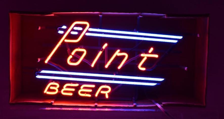 Point Beer Light Up Advertising Neon Beer Sign (1 of 2)