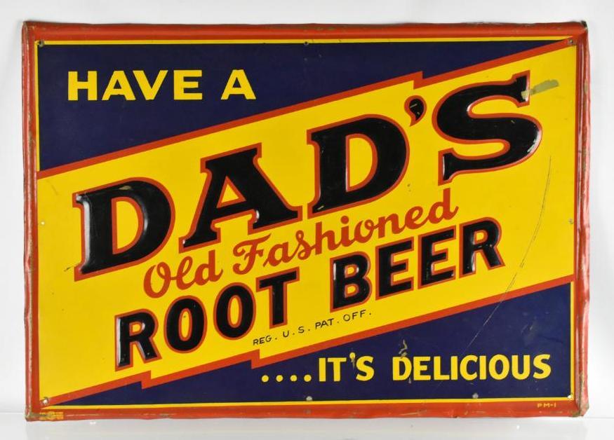 Vintage Dads Root Beer Advertising Metal Soda Sign (1 of 2)
