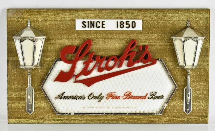 Vintage Strohs Advertising Beer Sign (1 of 2)