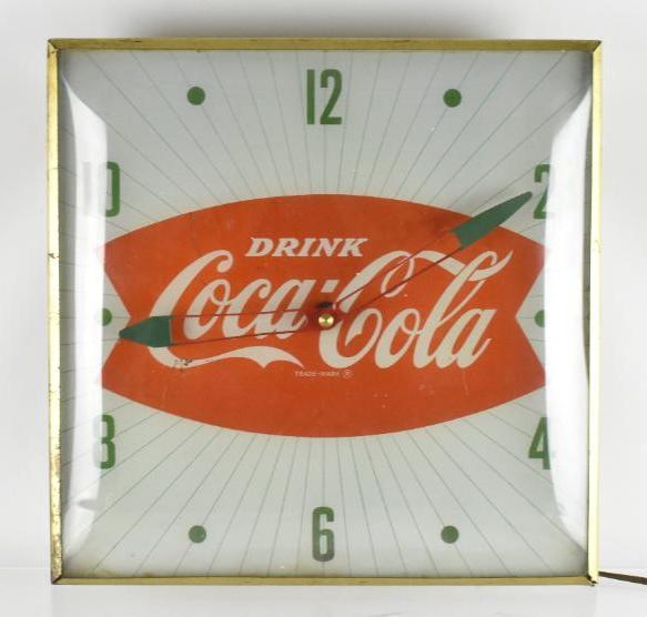 Vintage Coca Cola Double Fish Tail Light Up Advertising (1 of 3)