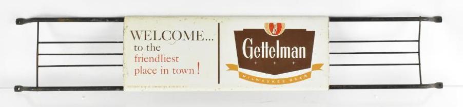 Vintage Gettelman Beer Advertising Metal Door Push (1 of 2)