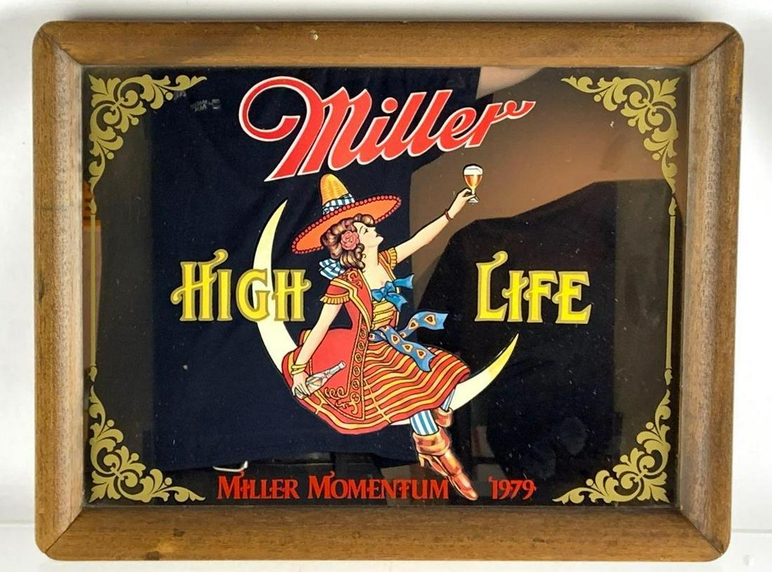 Vintage Miller High Life Advertising Moon Girl Beer (1 of 2)