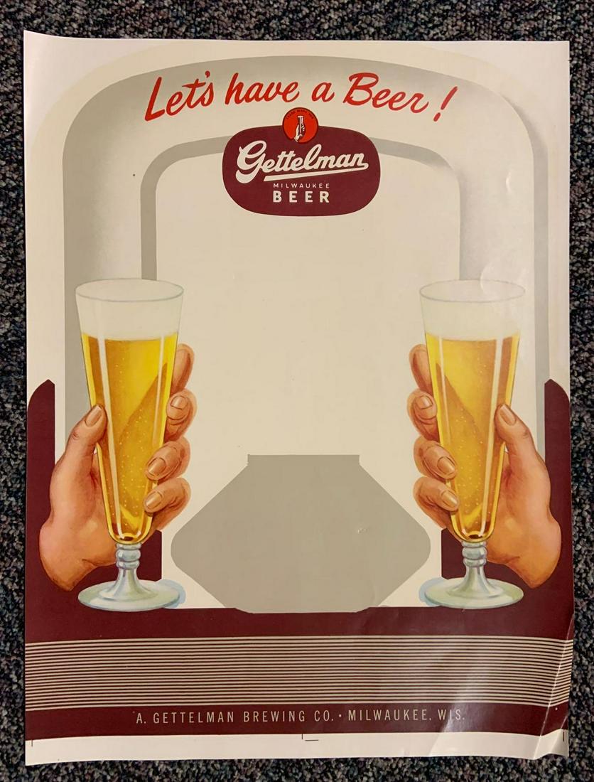 Vintage Gettelman Beer Advertising Paper Poster (1 of 1)
