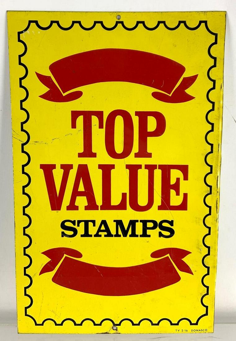 Top Value Stamps Double Sided Advertising Metal Sign (1 of 3)