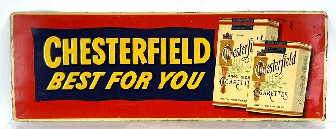 Vintage Chesterfields Cigarettes Advertising Metal Sign (1 of 2)