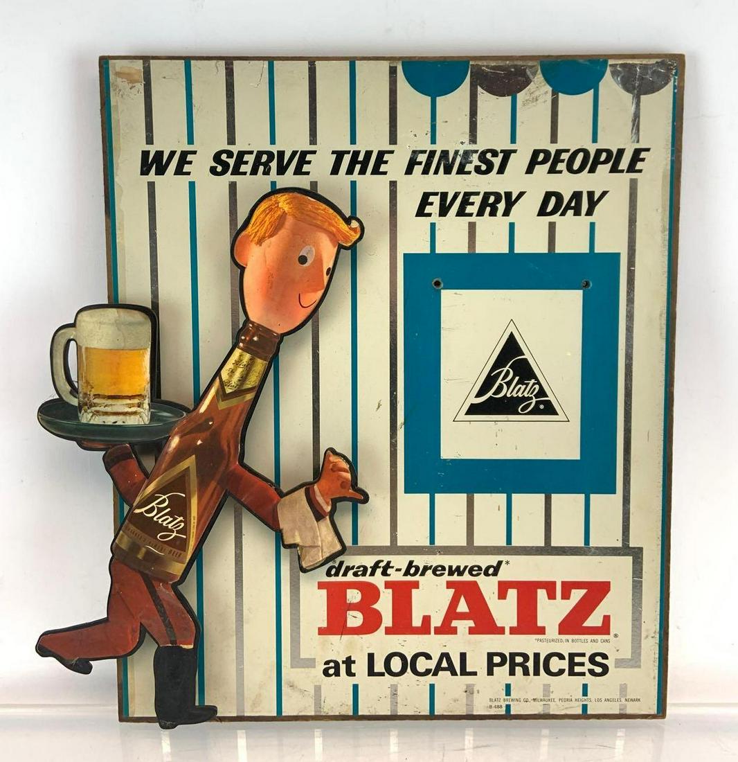 Vintage Blatz Running Bottle Bartender Advertising Beer (1 of 3)