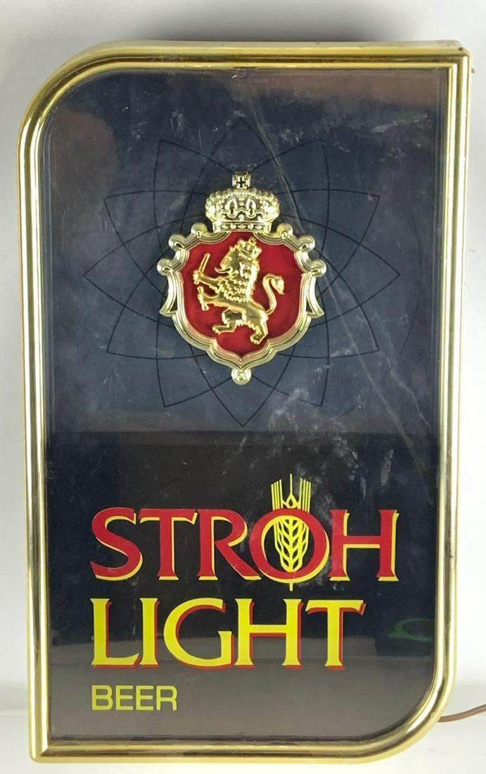 Stroh Light Beer Light Up Advertising Motion Beer Sign (1 of 3)
