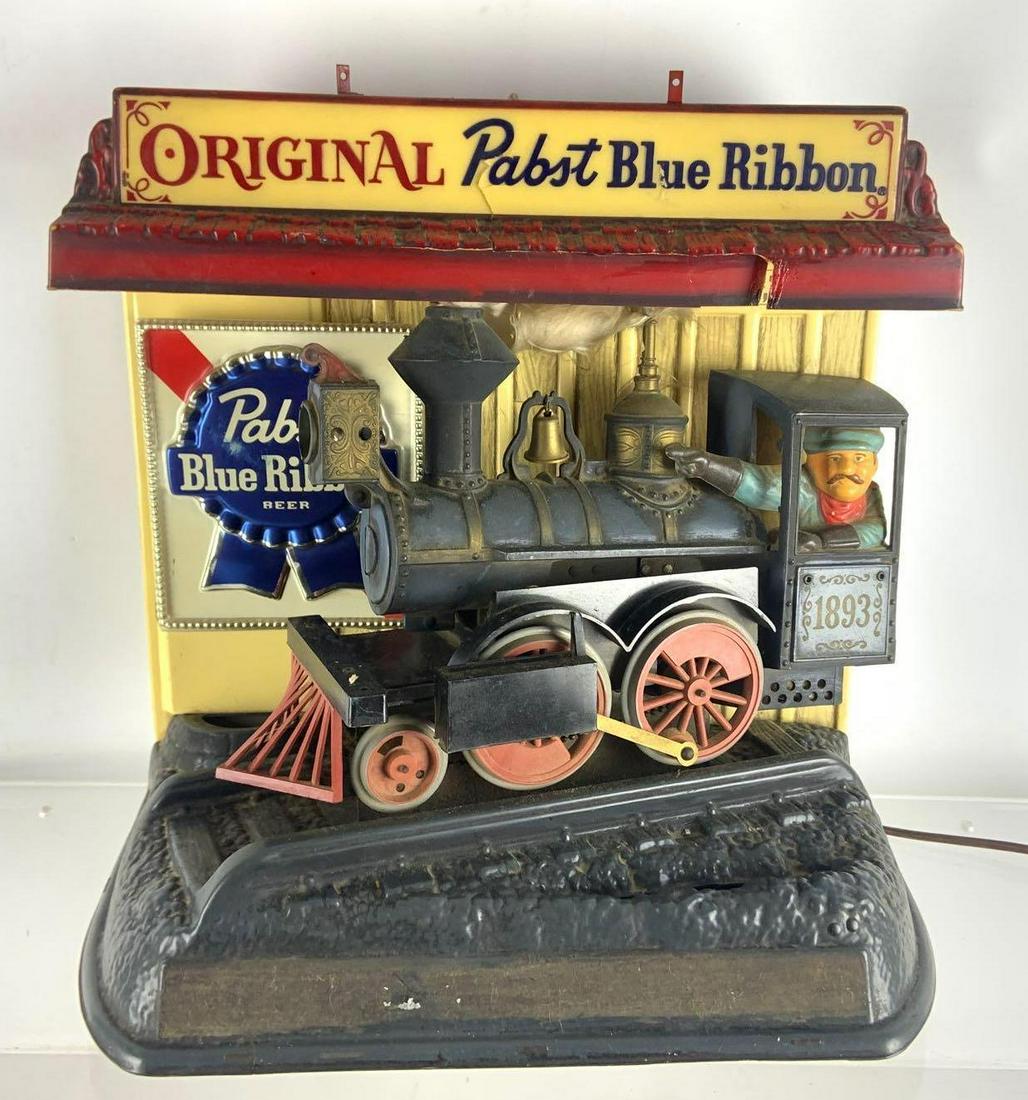 Vintage Pabst Blue Ribbon Motion Train Light Up (1 of 4)
