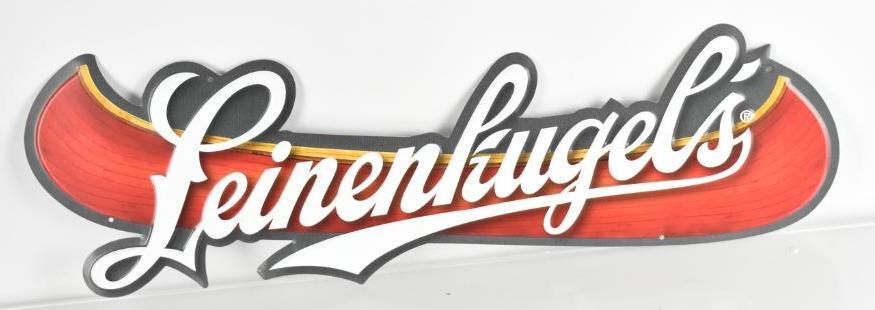 Leinenkugels Advertising Canoe Tin Beer Sign (1 of 1)