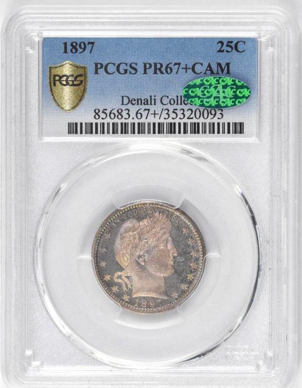 WOW! 1897 P Barber Silver Quarter (PCGS) PR67+CAM CAC (1 of 4)