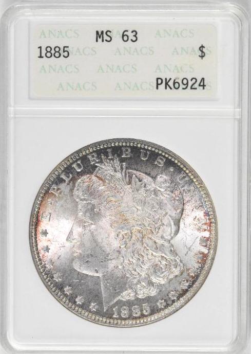 1885 P Morgan Silver Dollar (ANACS) MS63 (1 of 4)