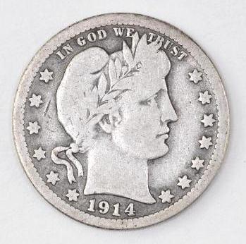 1914 S Barber Silver Quarter (1 of 2)