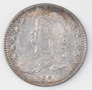 1821 Capped Bust Silver Half Dollar (1 of 2)