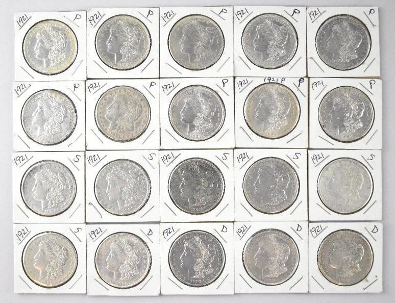 Group of (20) Morgan Silver Dollars 1921 (1 of 1)