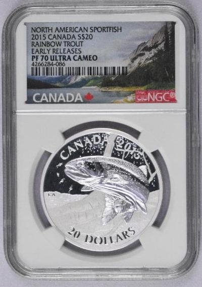 2015 Canada $20 Rainbow Trout Silver Proof (NGC) PF70 (1 of 2)