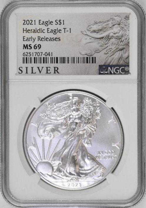 2021 American Silver Eagle Heraldic Eagle T-1 1oz (NGC) (1 of 2)