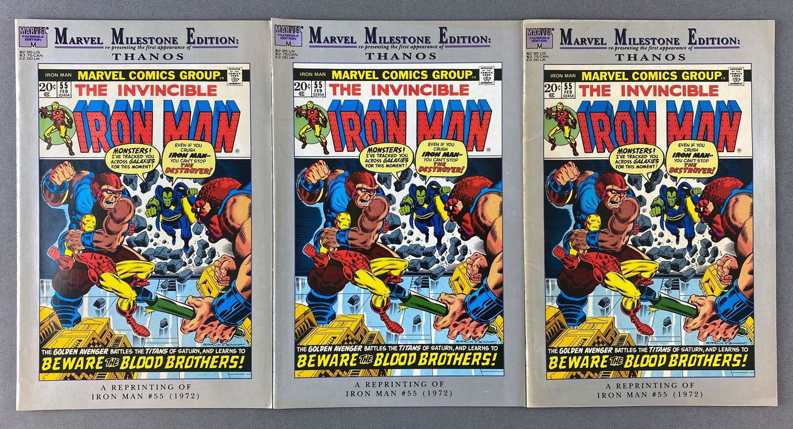 Group of 3 Marvel Facsimile Edition Comics No. 55 Iron (1 of 7)