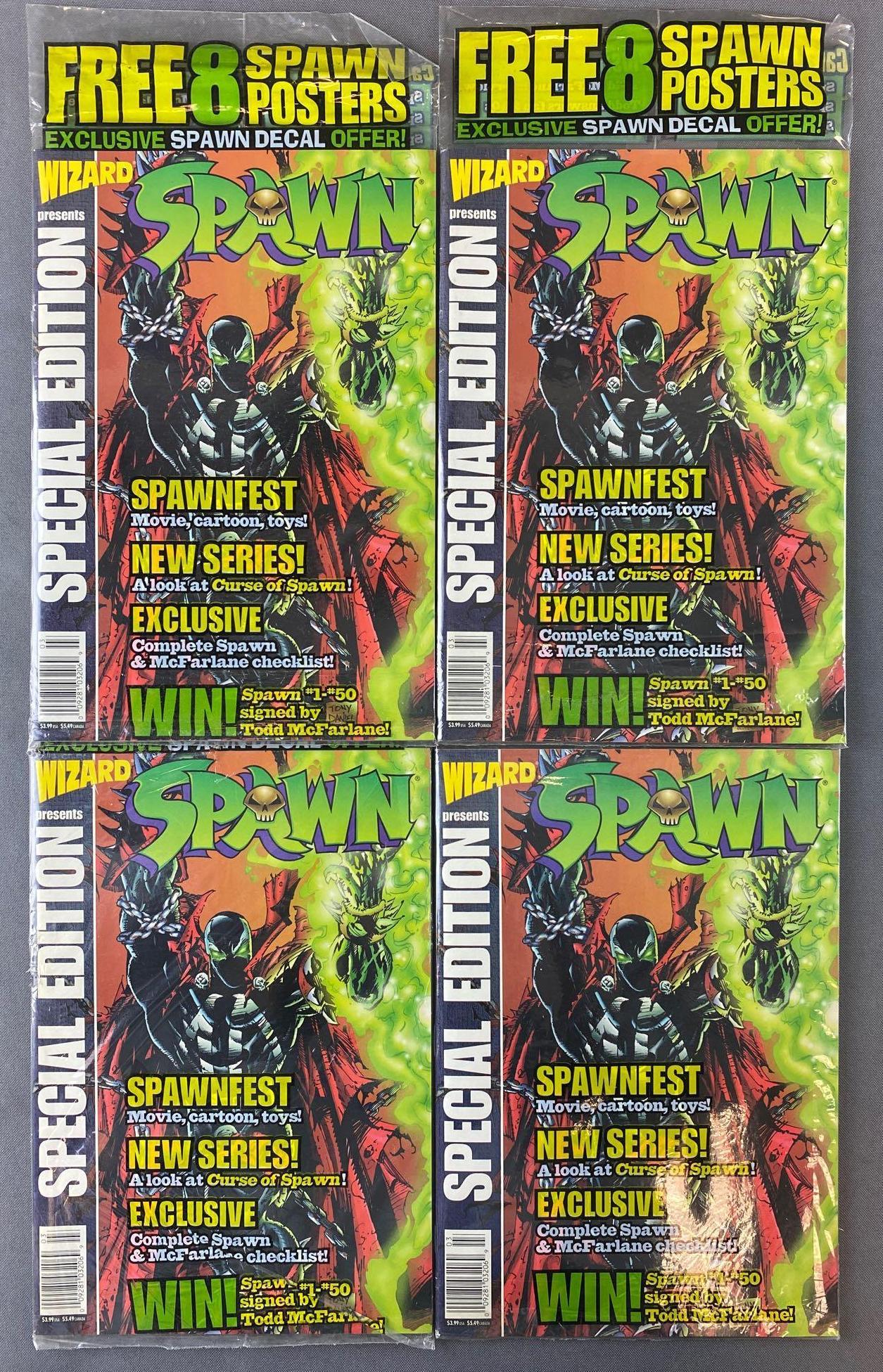 Group of 4 Wizard Special Edition Spawn Comic Books (1 of 4)