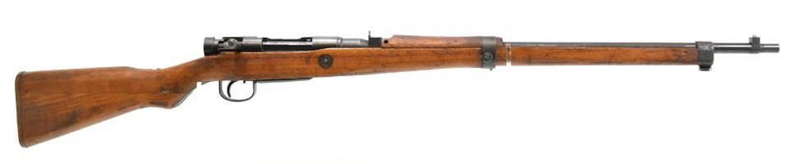 WW2 Japanese Arisaka 7.7x58mm Bolt Action Rifle with: Serial Number 55371, Nagoya Arsenal, Bayonet serial Number 16599, Mum has been filed down