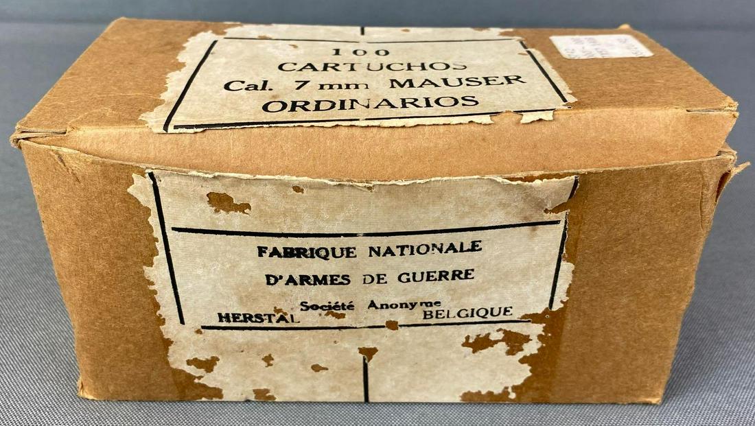 Vietnam War Era Box of FN Herstal 7mm Mauser Ammunition: Unknown quantity