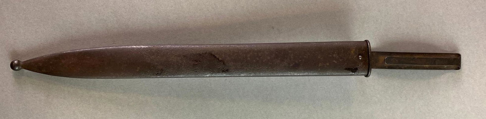 Spanish American War US Krag Bayonet Scabbard: It has some remnants of paint.