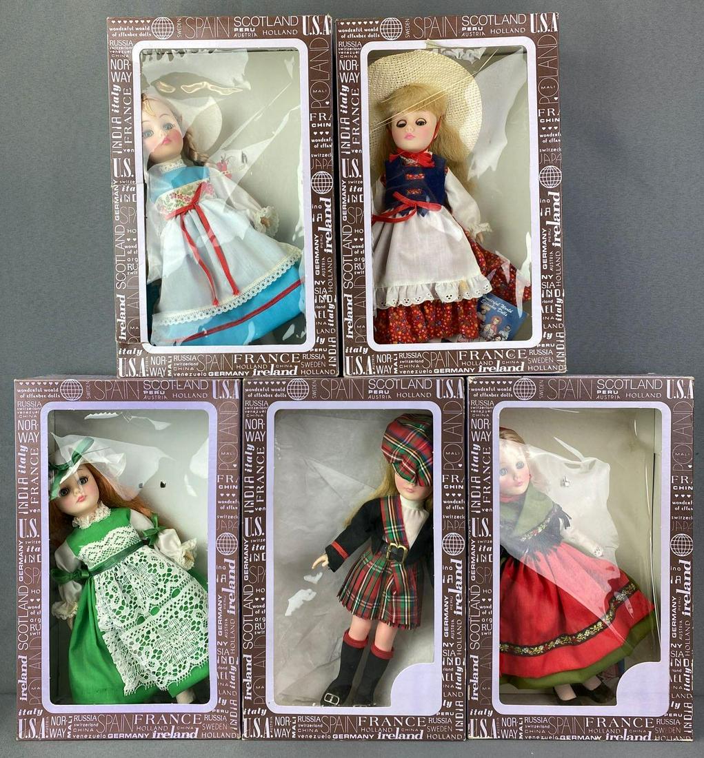 Group of 5 Wonderful World of Effanbee Dolls: 1976, 11 inches, in original boxes