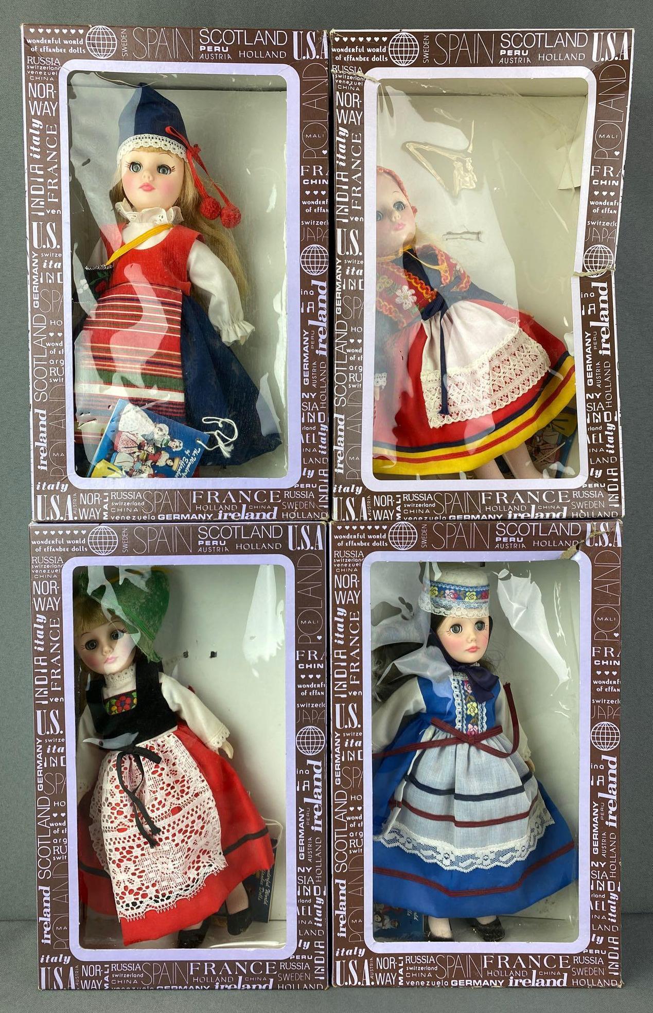 Group of 5 Wonderful World of Effanbee Dolls: 1976, 11 inches, in original boxes