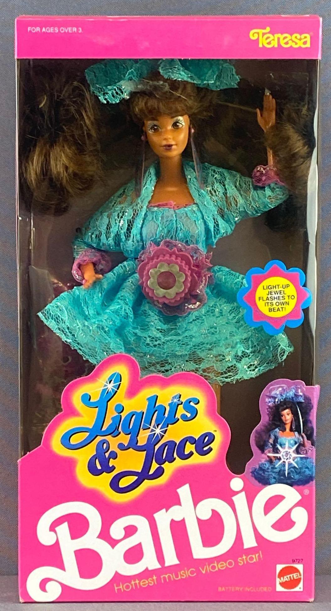 Lights & Lace Teresa Barbie Fashion Doll: 11.5 inch doll, new in original packaging. 1990 Mattel, Inc