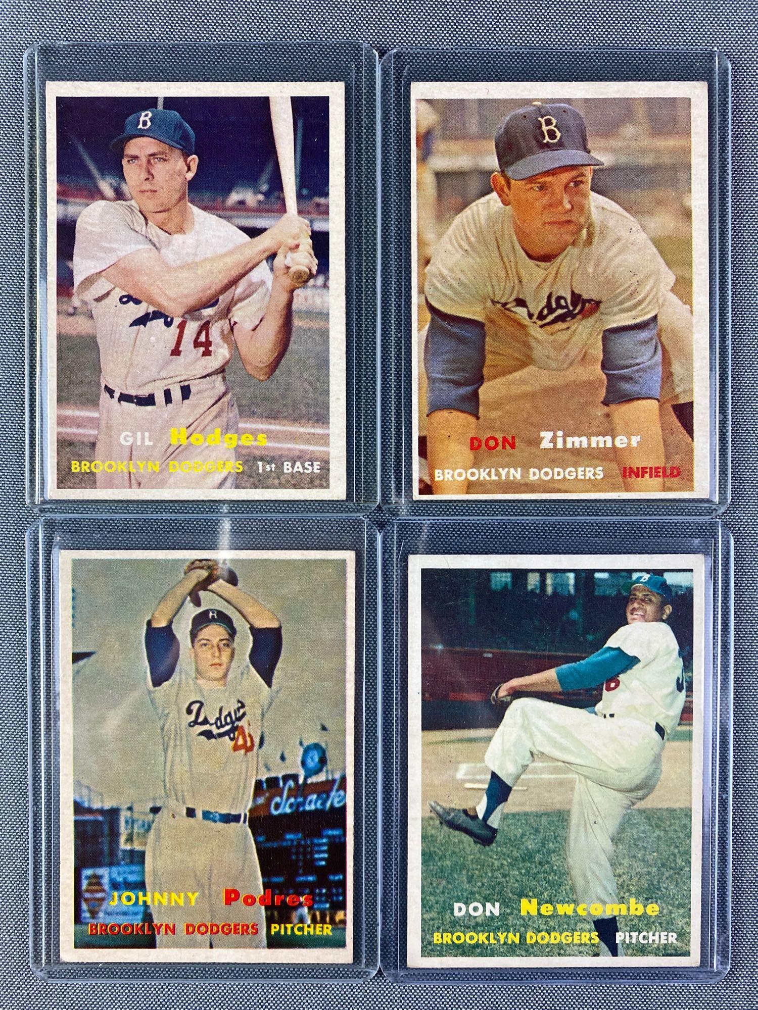 Group of 4 1957 Topps Brooklyn Dodgers (1 of 9)