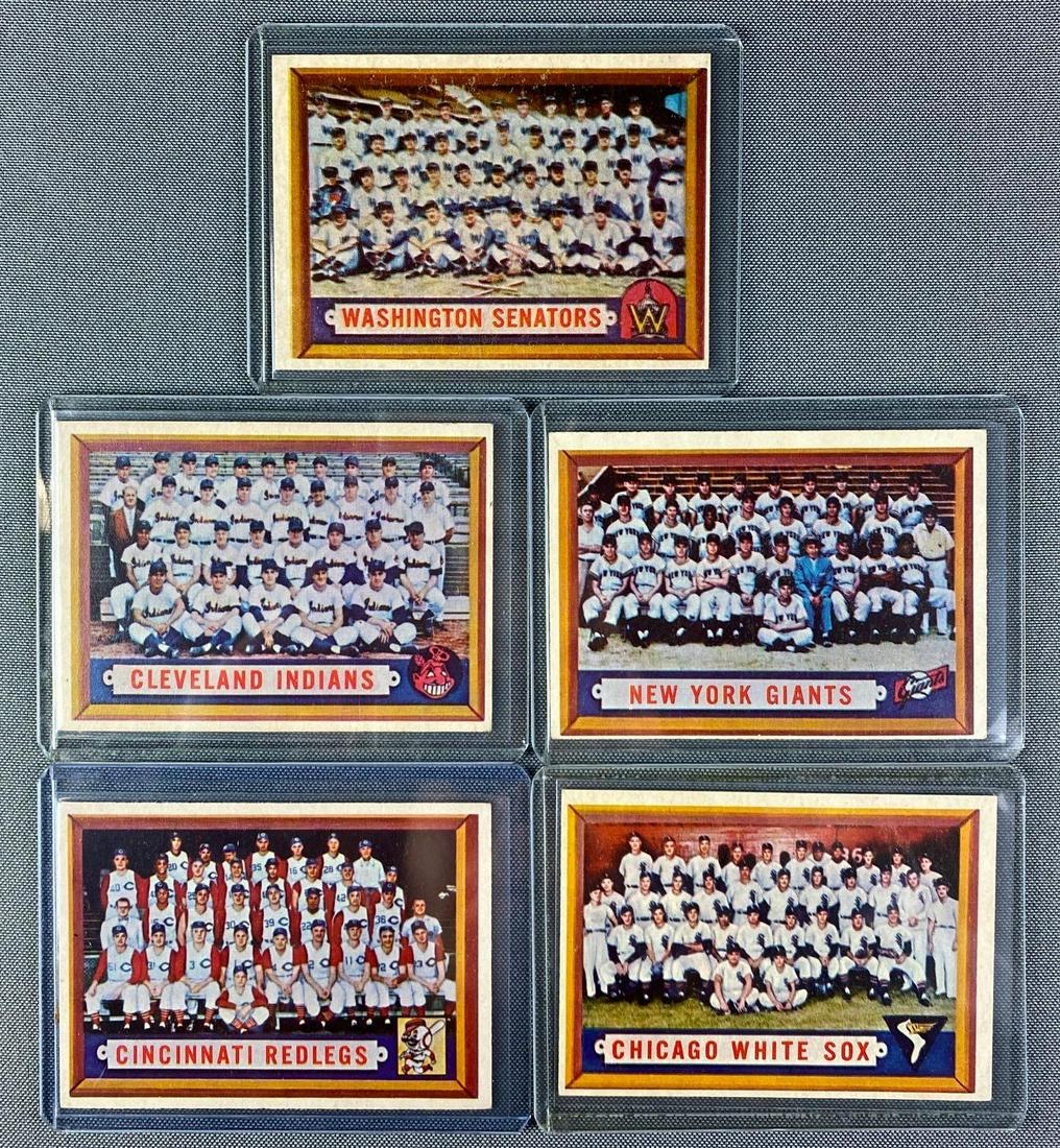 Group of 5 1957 Topps Team Cards (1 of 2)