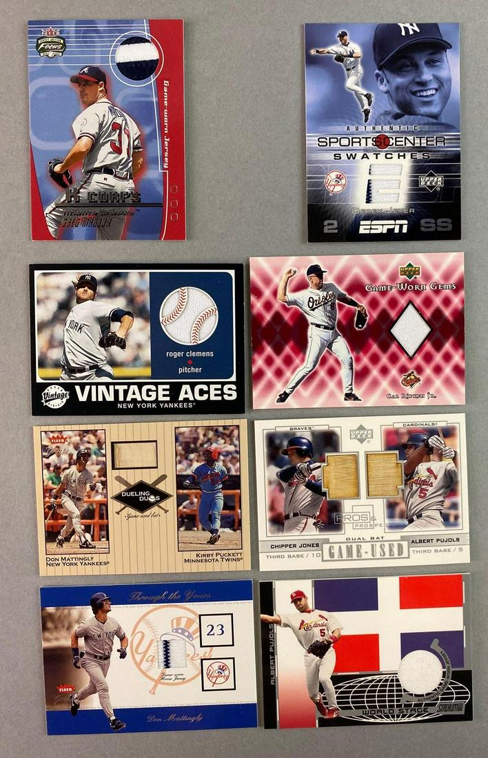 Group of 8 MLB Game used Jersey/Bat Cards (1 of 5)