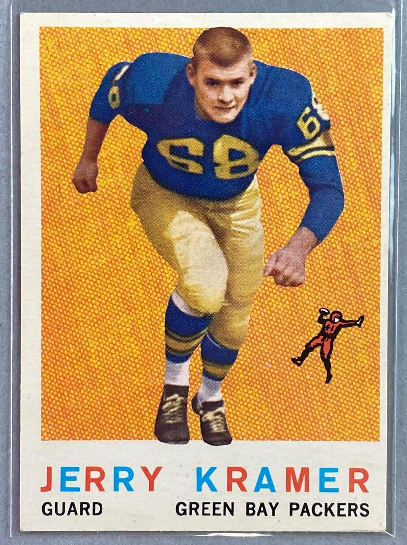 1959 Topps Jerry Kramer #116: Rookie Card. Hall of Famer. Sharp photo. Excellent condition.