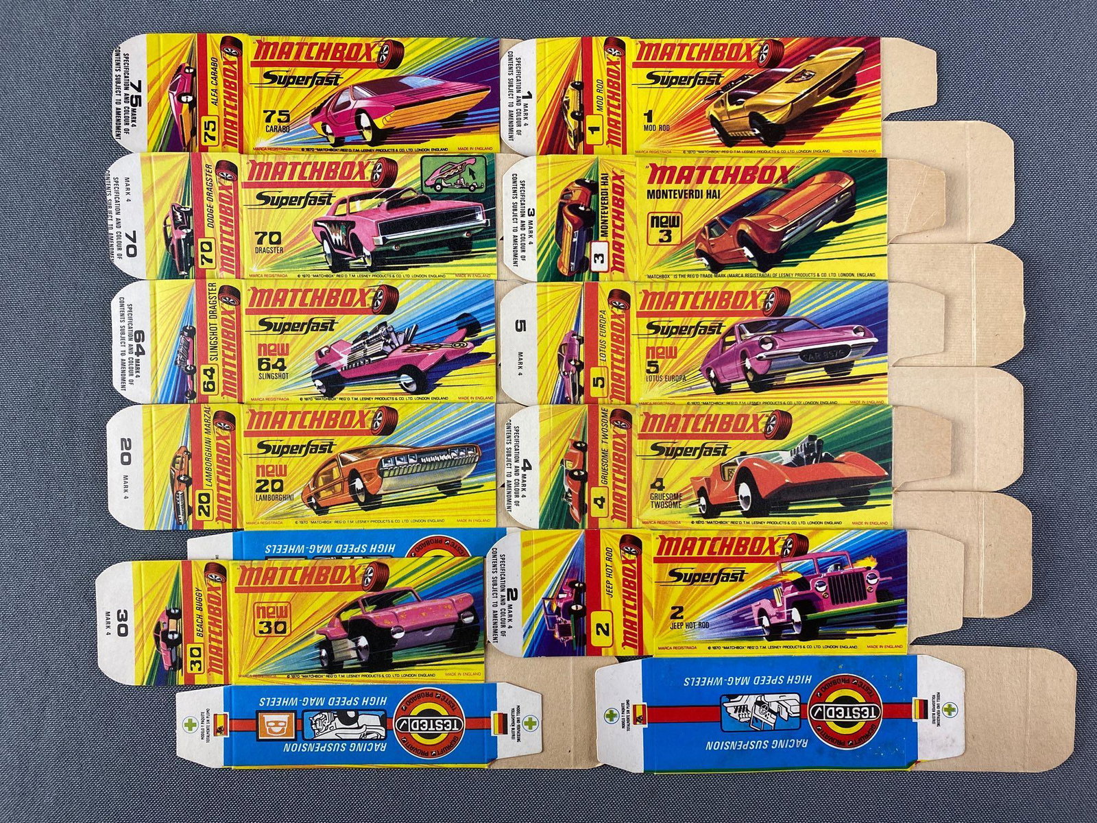 Group of 10 Empty Matchbox Vehicle Boxes (1 of 3)