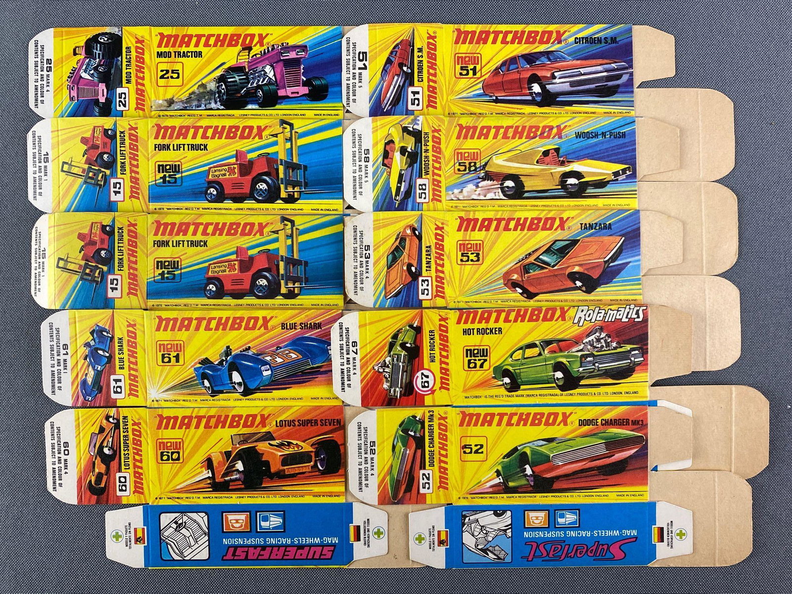 Group of 10 Empty Matchbox Vehicle Boxes (1 of 3)