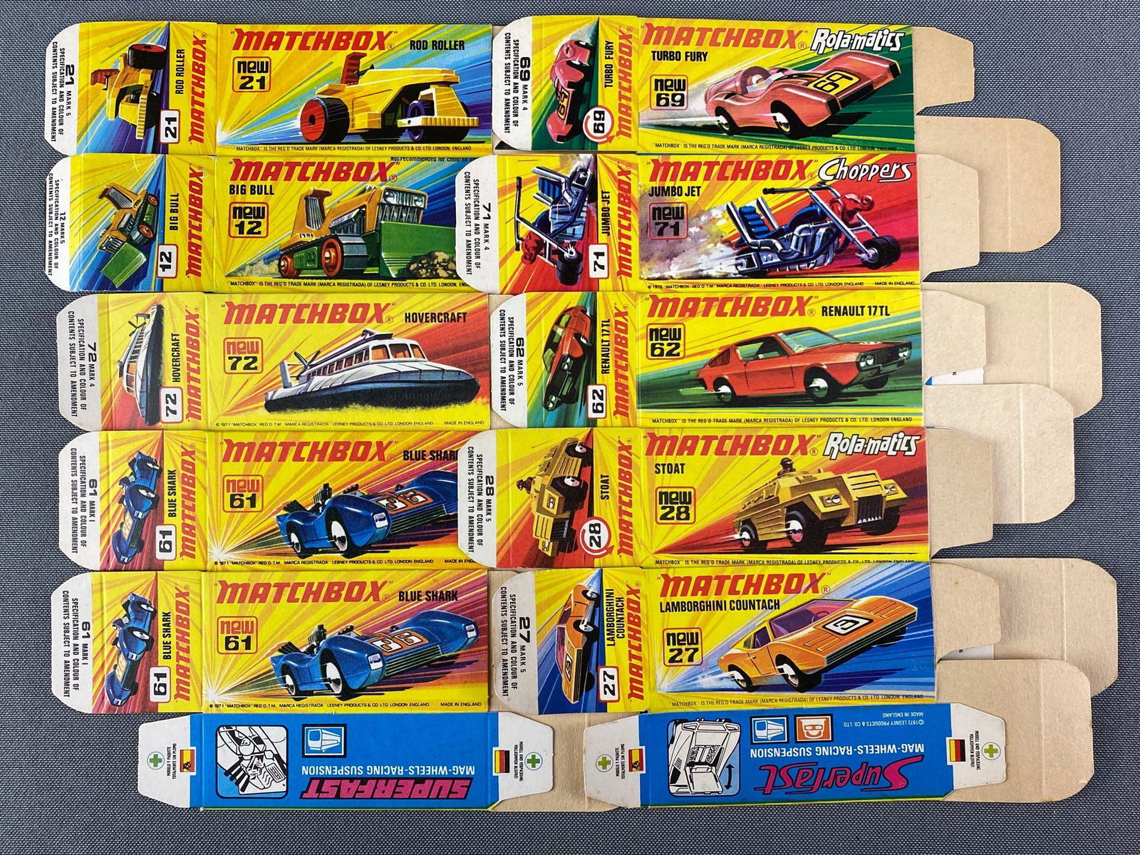 Group of 10 Empty Matchbox Vehicle Boxes (1 of 3)