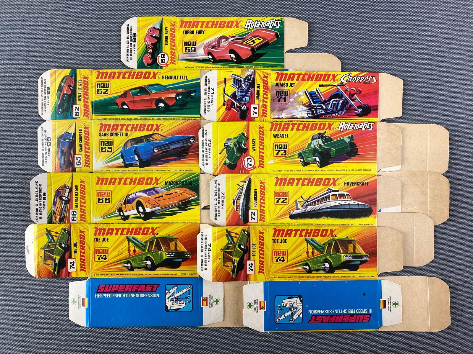Group of 9 Empty Matchbox Vehicle Boxes (1 of 3)