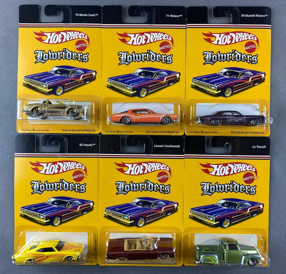 Group Of 6 Hot Wheels Lowriders Die Cast Vehicles