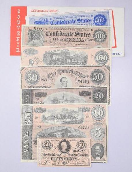 Group of (7) Replica Souvenir Confederate Money (1 of 5)