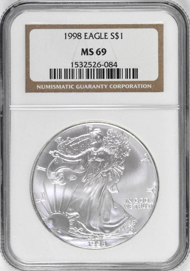 1998 American Eagle Silver 1oz. (NGC) MS69 (1 of 2)