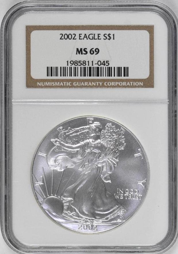 2002 P American Silver Eagle 1oz. (NGC) MS69 (1 of 2)