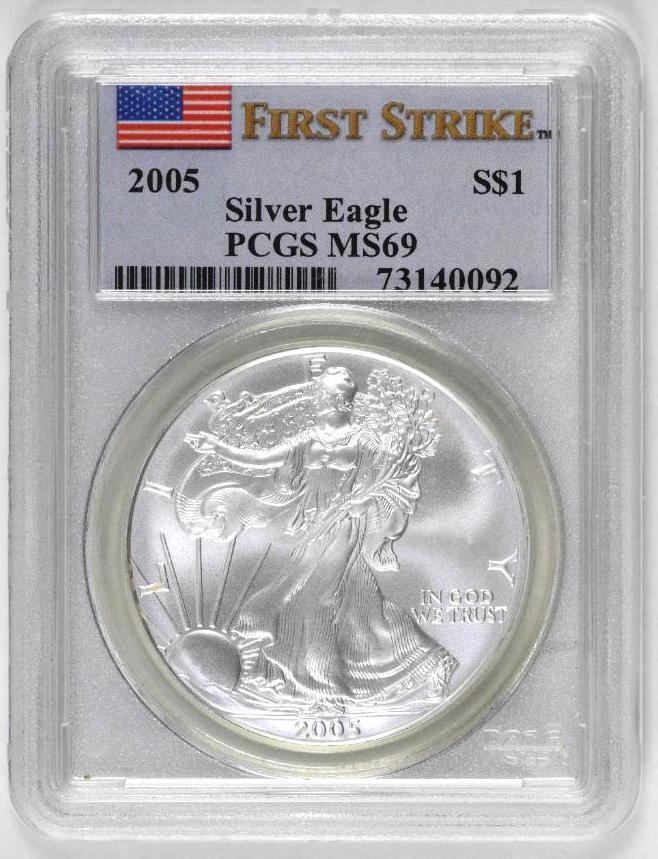 2005 American Silver Eagle 1oz (PCGS) MS69 (1 of 2)